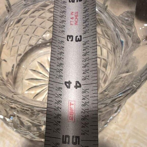 Teleflora Heavy Lead Crystal Squat Pitcher Basket Weave Diamond Cut - Picture 7 of 7